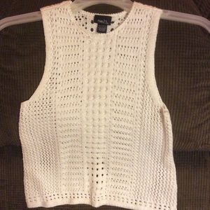 Rue 21 White Crochet Tank Top XS